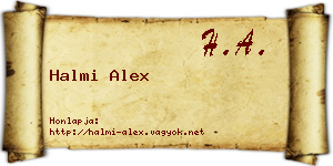 Halmi Alex névjegykártya