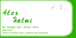 alex halmi business card